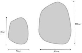 Σετ καθρεφτών τοίχου Denza Megapap 2 τμχ. με μελαμίνη χρώμα λευκό 100x80x2,2εκ.