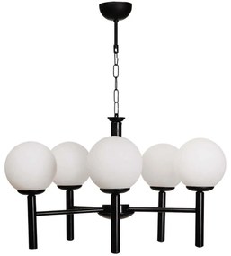 Φωτιστικό Οροφής 534LUN5809 64x75cm 5xE27 40W White-Black Opviq