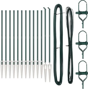 vidaXL Στύλος Περιφράξεων 13 pcs Πράσινο Ατσάλι