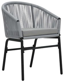 vidaXL Σέτ φαγητού για κήπο 7 pcs Ανθρακί Χάλυβας με επίστρωση πούδρας