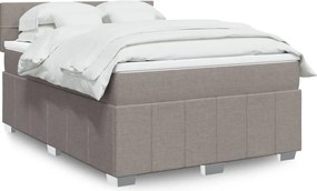 vidaXL Κρεβάτι Boxspring με Στρώμα Taupe 160x200 εκ. Υφασμάτινο