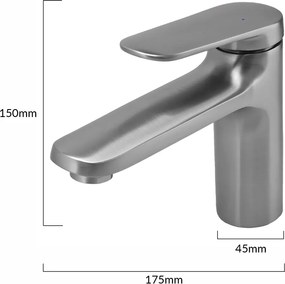 BRUNO μπαταρία νιπτήρα M11570-235C, αναμεικτική, ασημί