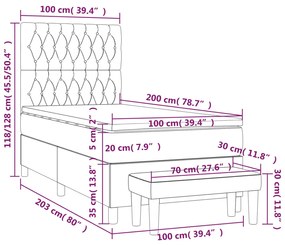 ΚΡΕΒΑΤΙ BOXSPRING ΜΕ ΣΤΡΩΜΑ ΣΚΟΥΡΟ ΠΡΑΣΙΝΟ 100X200ΕΚ. ΒΕΛΟΥΔΙΝΟ 3138010