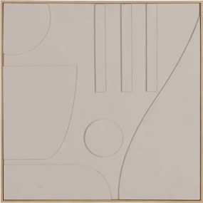 Πίνακας ανάγλυφος mdf μπεζ  60x3,8x60 εκ.