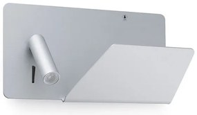 Φωτιστικό τοίχου LED SUAU με ράφι &amp; USB λευκό ασημί Faro Barcelona-62123-Ασημί 62123