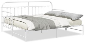 vidaXL Κρεβάτι με κρεβάτι-τραβέρσα Λευκό 100x190 εκ. Χάλυβας