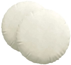 vidaXL Μαξιλάρια καθισμάτων 2 pcs Κρεμ Ø 40 x 13 εκ. Βελούδο