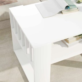 vidaXL Τραπεζάκι σαλονιού Λευκό 66 x 49,5 x 45 εκ. Επεξεργασμένο ξύλο