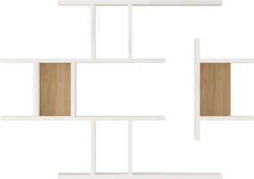 Ραφιέρα τοίχου Ledia pakoworld λευκό με oak 110,6x14,5x78εκ