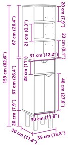 ΝΤΟΥΛΑΠΙ ΜΠΑΝΙΟΥ OTTA 35X30X159 ΕΚ. ΜΑΣΙΦ ΞΥΛΟ ΠΕΥΚΟΥ 4013459