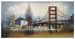 Πίνακας Καμβάς Γέφυρα Golden Gate 15-00-23563 120x60cm Multi Marhome Οριζόντιοι Canvas