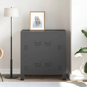 vidaXL Αρχειοθήκη Βιομηχανικού Στιλ Ανθρακί 75 x 40 x 80 εκ. Ατσάλινη