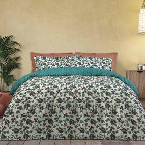 Κουβερλί Polycotton Μονό 160x240εκ. Casual 5401 Μπορντώ-Πετρόλ-Ώχρα Das Home