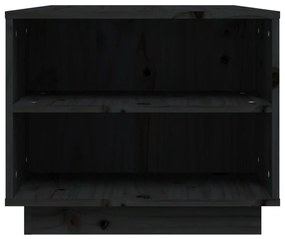 Τραπεζάκι Σαλονιού Μαύρο 90x49x40,5 εκ. από Μασίφ Ξύλο Πεύκου - Μαύρο