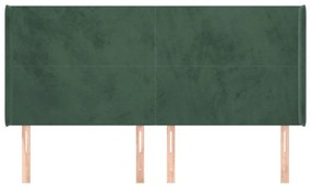 vidaXL Κεφαλάρι με Πτερύγια Πράσινο 183x16x118/128 εκ. Βελούδινο
