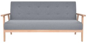 vidaXL Σετ Σαλονιού 2 τεμ. Ανοιχτό Γκρι Υφασμάτινο