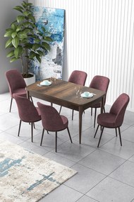 Extendable Dining Table &amp; Chairs Set (7 Pieces) Zen - Baroque, Dusty Rose Baroque
Dusty Rose