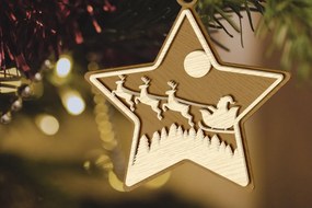 Intra απο ξύλο plywood 3mm-4mm πάχος Χριστουγεννιάτικο Αστέρι, Διακόσμηση Χριστουγεννιάτικου Δέντρου Δίασταση 4x4 cm INTRAFABR-84429176