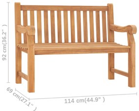 vidaXL Παγκάκι Κήπου 114 εκ. από Μασίφ Ξύλο Teak