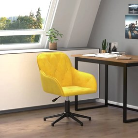 Καρέκλα Γραφείου Περιστρεφόμενη Κίτρινη Βελούδινη