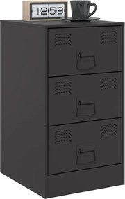 vidaXL Κομοδίνο Μαύρο 34,5x39x62 εκ. από Χάλυβα