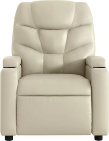 vidaXL Πολυθρόνα Ανακλινόμενη Κρεμ από Συνθετικό Δέρμα