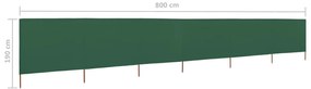 vidaXL Προστατευτικό Αέρα με 6 Πάνελ Πράσινο 800 x 160 εκ. Υφασμάτινο
