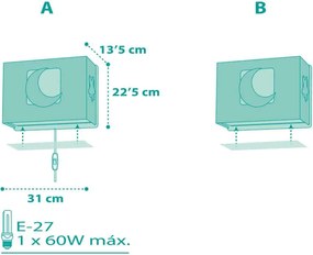 MoonLight Green απλίκα τοίχου διπλού τοιχώματος (63238[H])