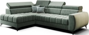Γωνιακός καναπές Calyra Mini-Αριστερή-Πράσινο