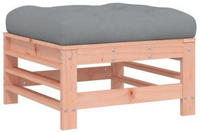 vidaXL Υποπόδιο Κήπου με Μαξιλάρι από Μασίφ Ξύλο Ψευδοτσούγκας