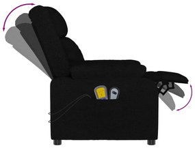 vidaXL Πολυθρόνα Μασάζ με Ανύψωση Μαύρη Υφασμάτινη