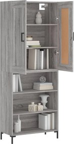vidaXL Ντουλάπι Γκρι Sonoma 69,5 x 34 x 180 εκ. Επεξεργασμένο Ξύλο