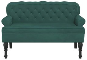 vidaXL Παγκάκι με Πλάτη Σκούρο Πράσινο 119,5x64,5x75 εκ. Βελούδινο