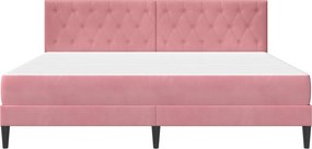 vidaXL Σκελετός κρεβατιού με στρώμα Ροζ 180 x 200 cm Βελούδο