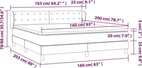 vidaXL Κρεβάτι Boxspring με Στρώμα Ροζ 160x200 εκ. Βελούδινο