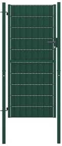 vidaXL Πόρτα Περίφραξης Πράσινη 100 x 204 εκ. από PVC / Ατσάλι