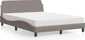vidaXL Κρεβάτι με Στρώμα Dover Taupe 120x200 εκ. Υφασμάτινο