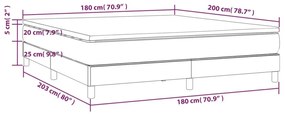 Κρεβάτι Boxspring με Στρώμα Καπουτσίνο 180x200 εκ. Συνθ. Δέρμα - Καφέ