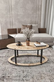Ελλειπτικό Τραπεζάκι Σαλονιού MDF Ξύλο Μοντέρνo 100x40x60 cm