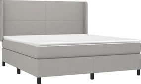 vidaXL Κρεβάτι Boxspring με Στρώμα Αν. Πράσινο 160x200εκ Υφασμάτινο