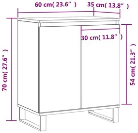 Ντουλάπι Γκρι Sonoma 60x35x70 εκ. από Επεξεργασμένο Ξύλο - Γκρι