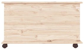 vidaXL Μπαούλο με Ρόδες ALTA 73x39,5x43 εκ. από Μασίφ Ξύλο Πεύκου