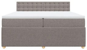 Κρεβάτι Boxspring με Στρώμα Taupe 200x200 εκ. Υφασμάτινο - Μπεζ-Γκρι