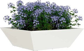 vidaXL Γλάστρα Κήπου Λευκό 50 x 50 x 15 cm Ψυχρής έλασης χάλυβας