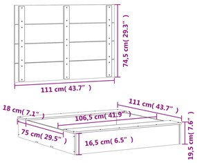 Αμμοδόχος με Κάλυμμα 111x111x19,5 εκ. Μασίφ Ξύλο Ψευδοτσούγκας - Καφέ