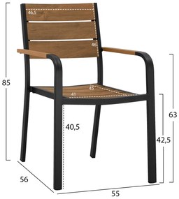 ΠΟΛΥΘΡΟΝΑ ΑΛΟΥΜΙΝΙΟΥ SAGA ΑΝΘΡΑΚΙ ΜΕ POLYWOOD HM5127.02 55x56x85Υεκ.