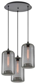 Φωτιστικό Οροφής Τρίφωτο Homelighting Feint 77-8783 Smoked Glass