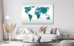 Εικόνα στον γεωμετρικό παγκόσμιο χάρτη φελλού - 120x80  wooden
