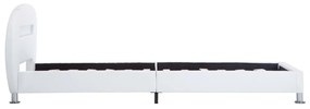 vidaXL Πλαίσιο Κρεβατιού με LED Λευκό 100x200 εκ. Συνθετικό Δέρμα