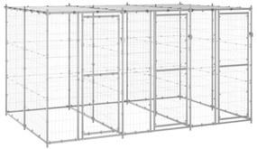 vidaXL Κλουβί Σκύλου Εξ. Χώρου με Στέγαστρο 7,26 μ² Γαλβ. Χάλυβας